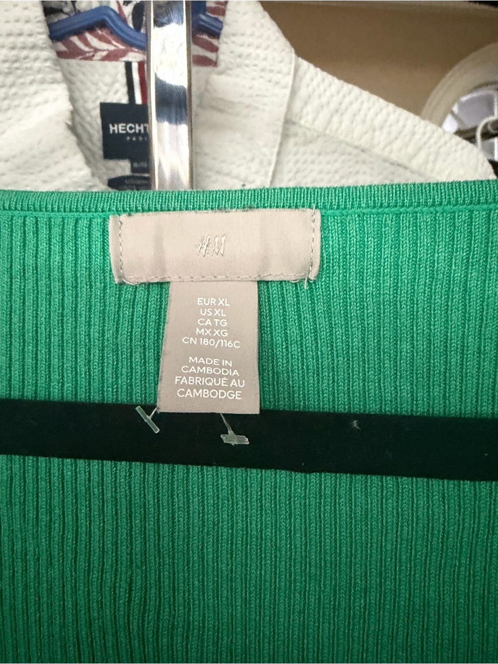 H&M Vibrant Green Ribbed Crewneck Sweater